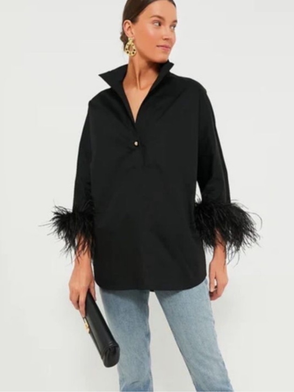 Tuckernuck Black Feather-Trim Popover Tunic
New with tags - Picture 2 of 8